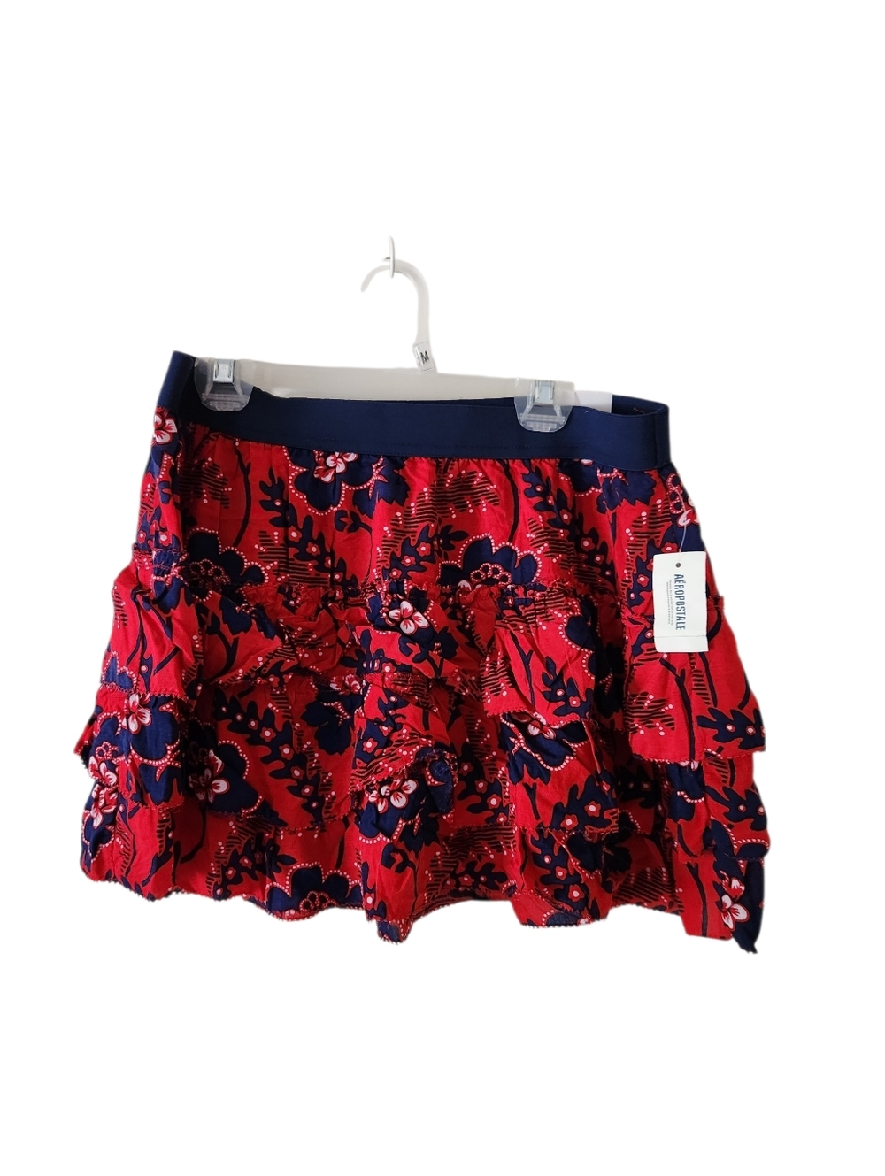 Aeropostale Red Floral Ruffled Skirt New